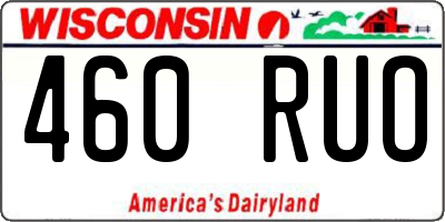 WI license plate 460RUO