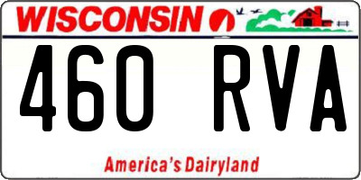 WI license plate 460RVA
