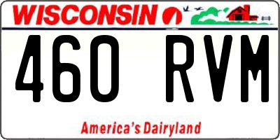 WI license plate 460RVM