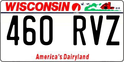 WI license plate 460RVZ