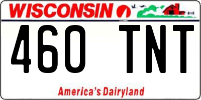 WI license plate 460TNT