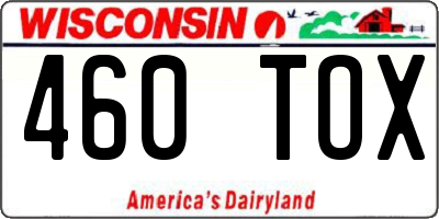 WI license plate 460TOX