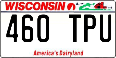 WI license plate 460TPU