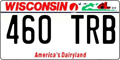 WI license plate 460TRB