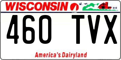 WI license plate 460TVX