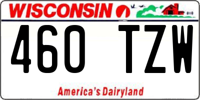 WI license plate 460TZW