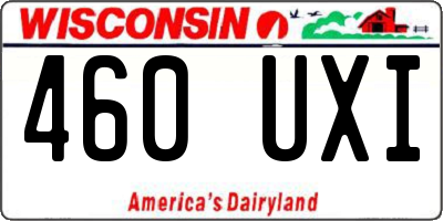 WI license plate 460UXI