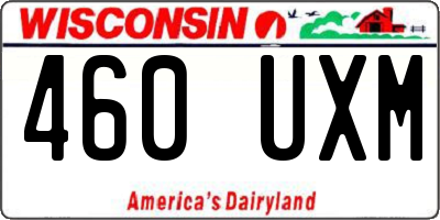 WI license plate 460UXM