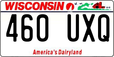 WI license plate 460UXQ