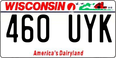 WI license plate 460UYK