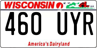 WI license plate 460UYR