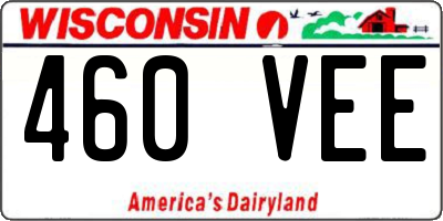 WI license plate 460VEE