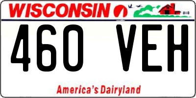 WI license plate 460VEH