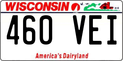 WI license plate 460VEI