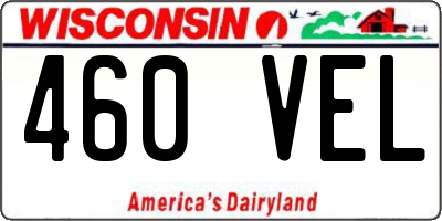 WI license plate 460VEL