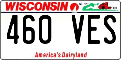 WI license plate 460VES