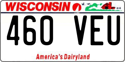 WI license plate 460VEU