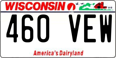 WI license plate 460VEW