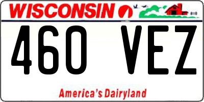 WI license plate 460VEZ