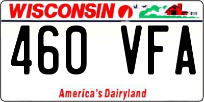 WI license plate 460VFA