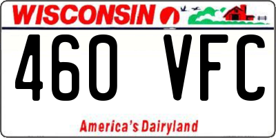 WI license plate 460VFC
