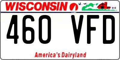 WI license plate 460VFD