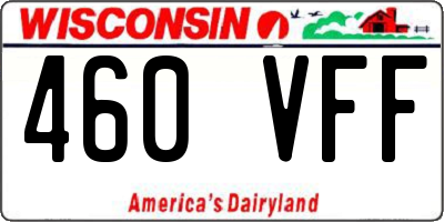 WI license plate 460VFF