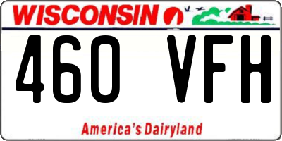 WI license plate 460VFH