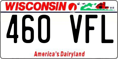 WI license plate 460VFL