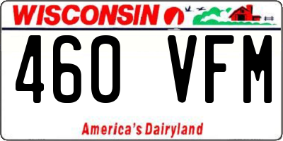 WI license plate 460VFM