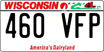 WI license plate 460VFP