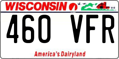 WI license plate 460VFR