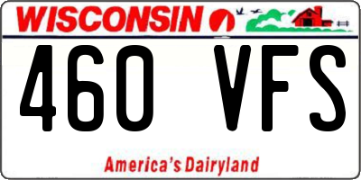 WI license plate 460VFS