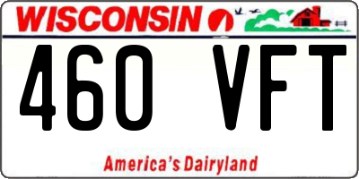 WI license plate 460VFT