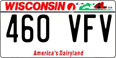 WI license plate 460VFV