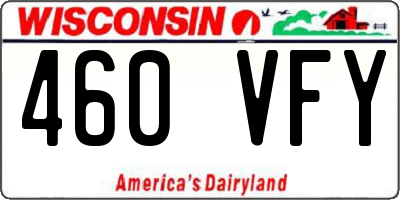 WI license plate 460VFY