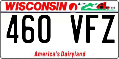 WI license plate 460VFZ