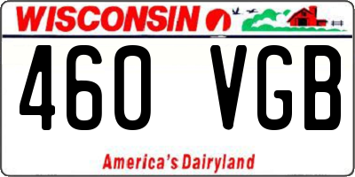 WI license plate 460VGB