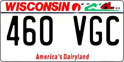 WI license plate 460VGC