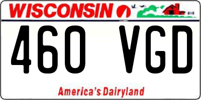 WI license plate 460VGD