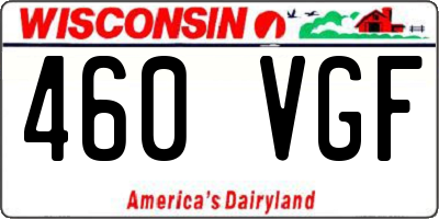 WI license plate 460VGF