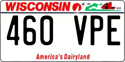WI license plate 460VPE