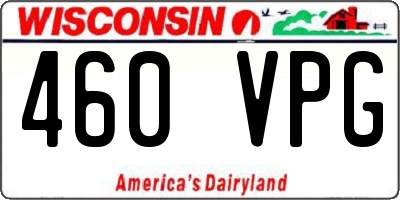 WI license plate 460VPG