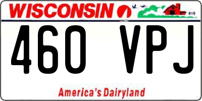 WI license plate 460VPJ