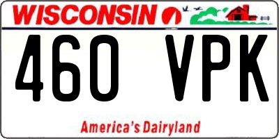 WI license plate 460VPK