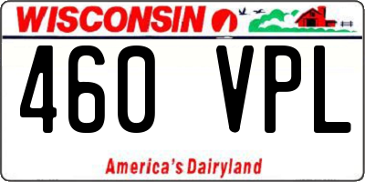 WI license plate 460VPL