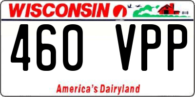 WI license plate 460VPP