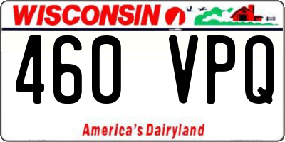 WI license plate 460VPQ