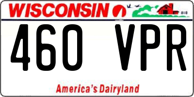 WI license plate 460VPR