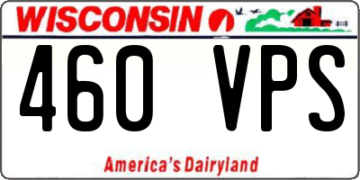 WI license plate 460VPS